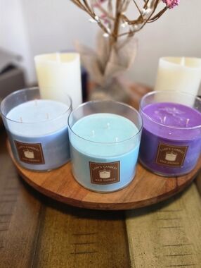 Three Handmade Three Wick Candles-Lightly Scented Home Decor